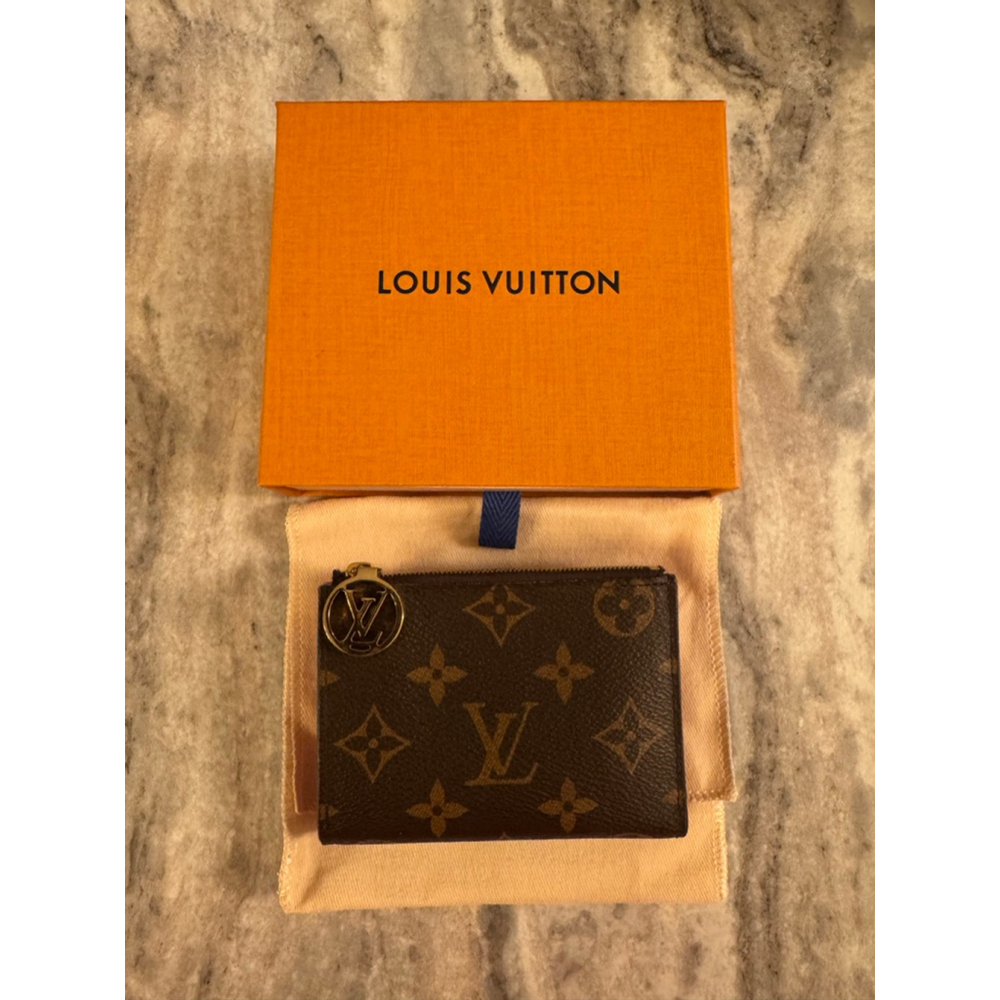 Louis Vuitton Monogram Canvas Card Holder with Gold LV Charm